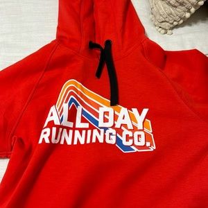 All day running company hoodie